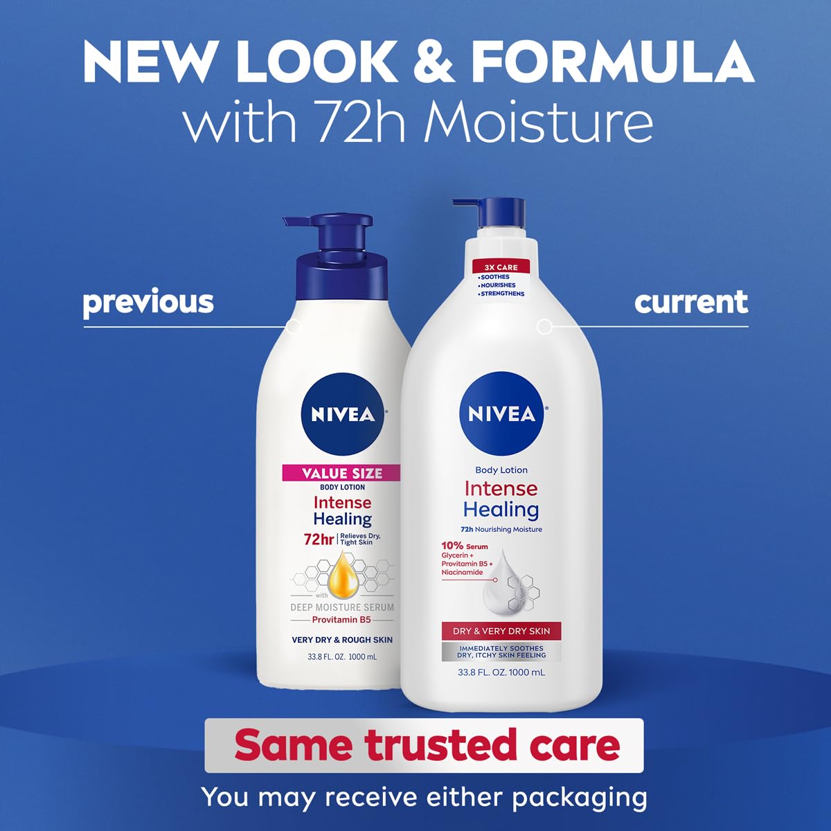 NIVEA Intense Healing Body Lotion Very Dry Itchy Skin, 33.8 Fl Oz Value Beauty and Personal Care NIVEA