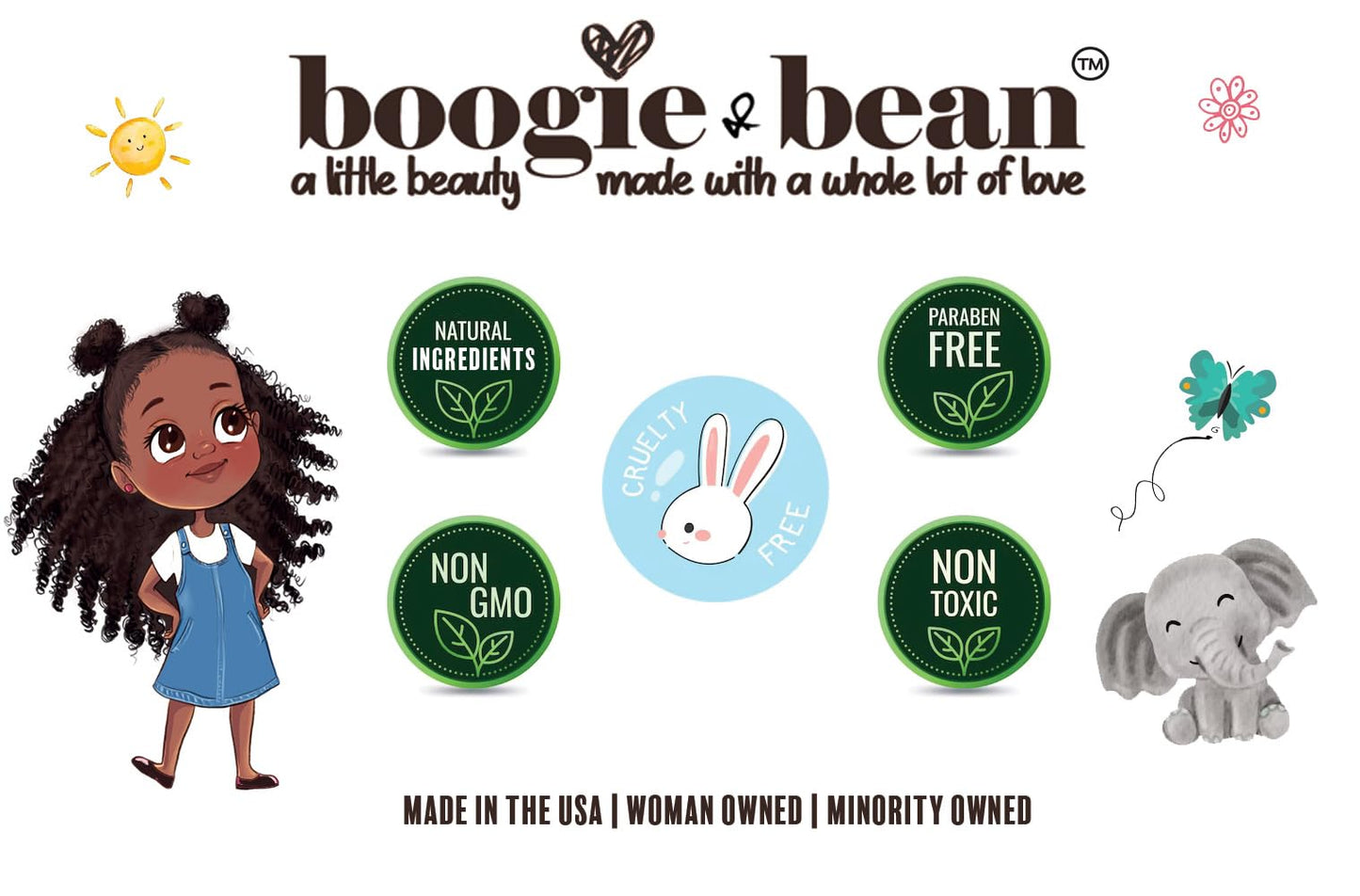 Boogie and Bean Hair Styling Creme or Pomade for Thick and Curly Hair Kids with Locs, Curls, Twists & Braids, Made with Natural Oils like Coconut