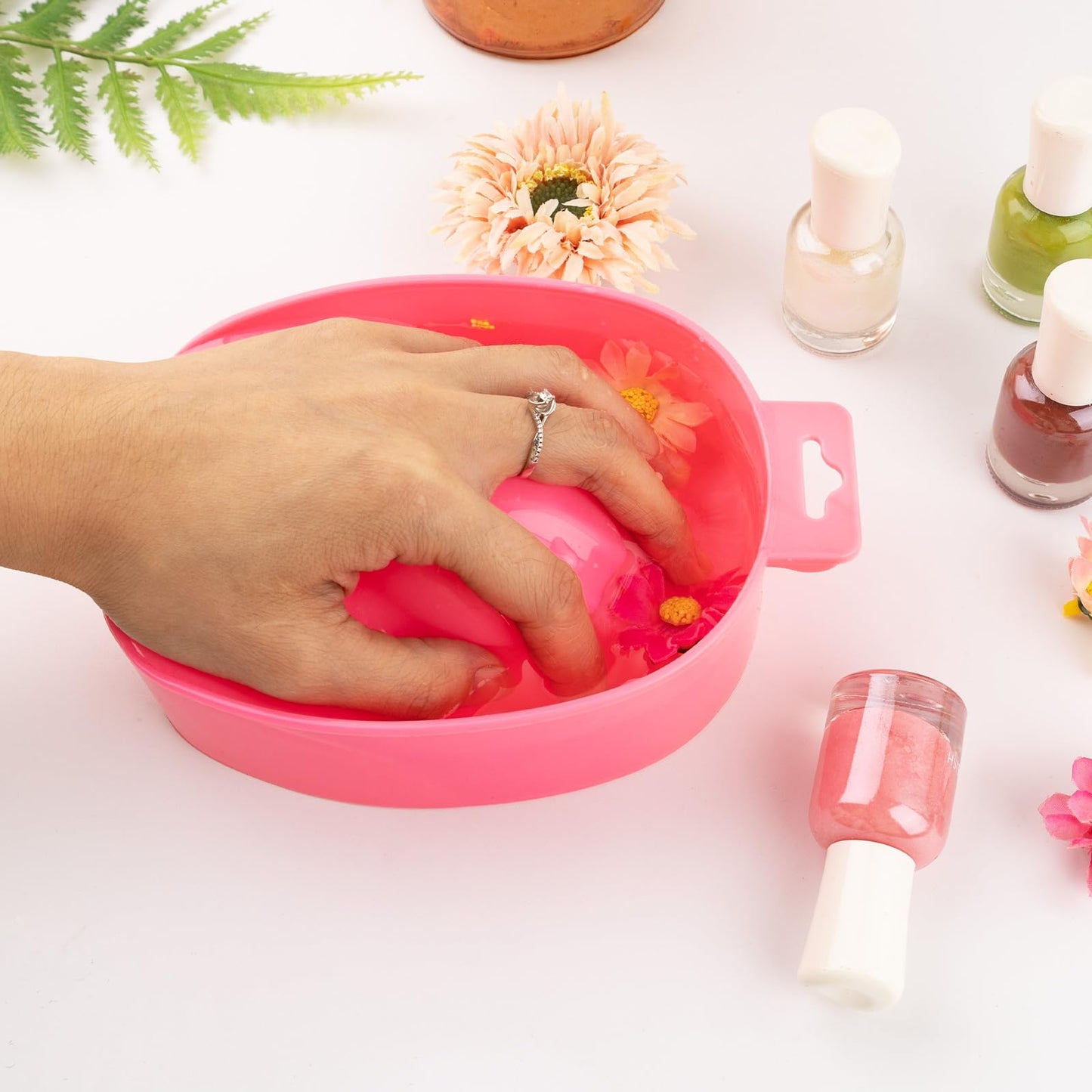 Framendino, 2 Pack Nail Soak Tray Manicure Bowl Soaker Bowls Red