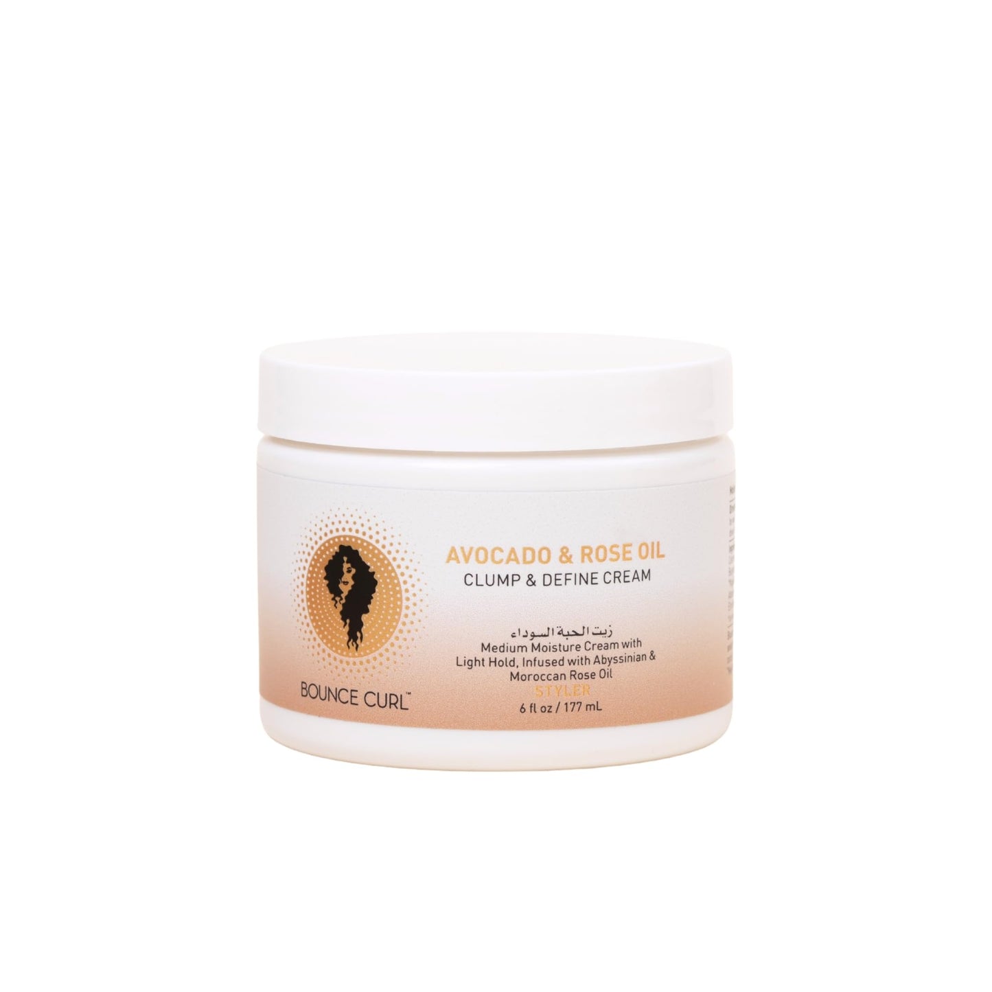 Bounce Curl Avocado and Rose Oil Clump and Define Cream Curl Cream for Curly Hair with Light Hold and Moisture