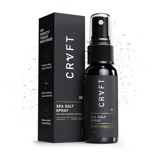 CRVFT Sea Salt Spray 1oz | Light Hold/Natural Finish | Add Volume & Texture | Ideal for All Hair Types & Lengths | Men's Texturizing Surf Spray | Made