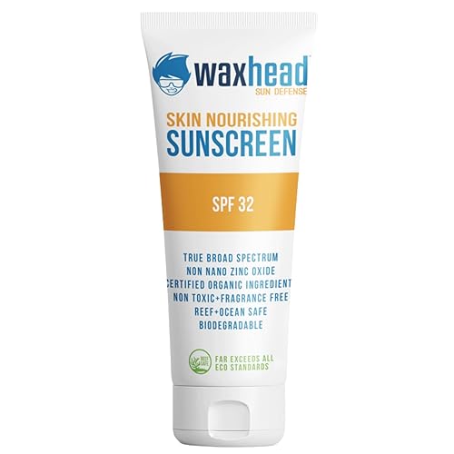 Waxhead Kids Sunscreen SPF 32, Zinc Oxide Mineral Sunblock for Face & Body, Baby & Toddler Safe, Pediatrician Recommended, Reef Safe, Non-Greasy