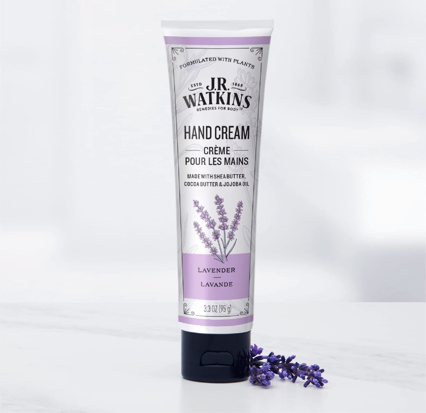 J.R. Watkins Natural Moisturizing Hand Cream, Hydrating Hand Moisturizer with Shea Butter, Cocoa Butter, and Avocado Oil, USA Made and Cruelty Free