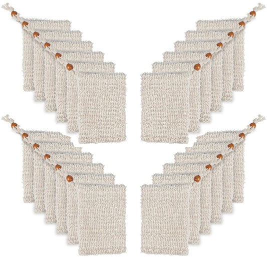 "N/A" OTYMIOW 30 Pack Soap Bags for Bars Soaps Exfoliating Natural Sisal Soap Bag Hand Made Soaps Bag Mesh with Drawstring for Bath & Shower Use