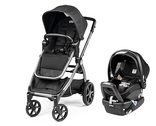 Peg Perego Ypsi Travel System - Includes Ypsi Lightweight Reversible Stroller and Primo Viaggio 4-35 Nido Infant Car Seat - Made in Italy - Onyx…