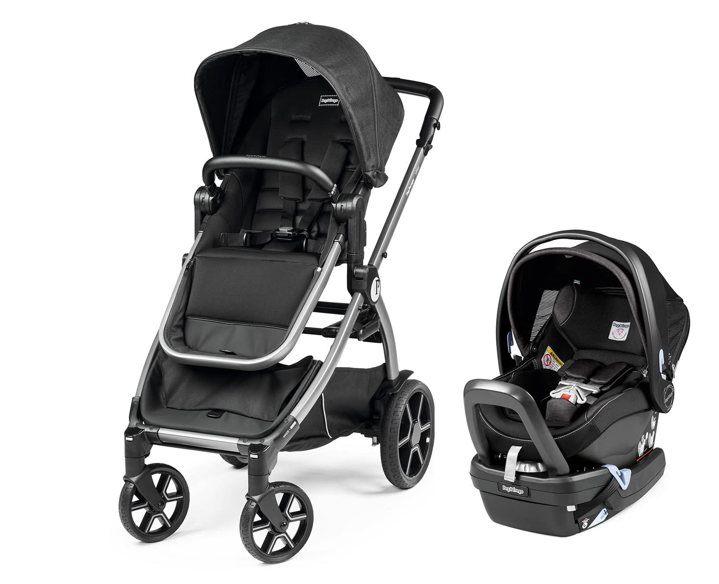 Peg Perego Ypsi Travel System - Includes Ypsi Lightweight Reversible Stroller and Primo Viaggio 4-35 Nido Infant Car Seat - Made in Italy - Onyx…