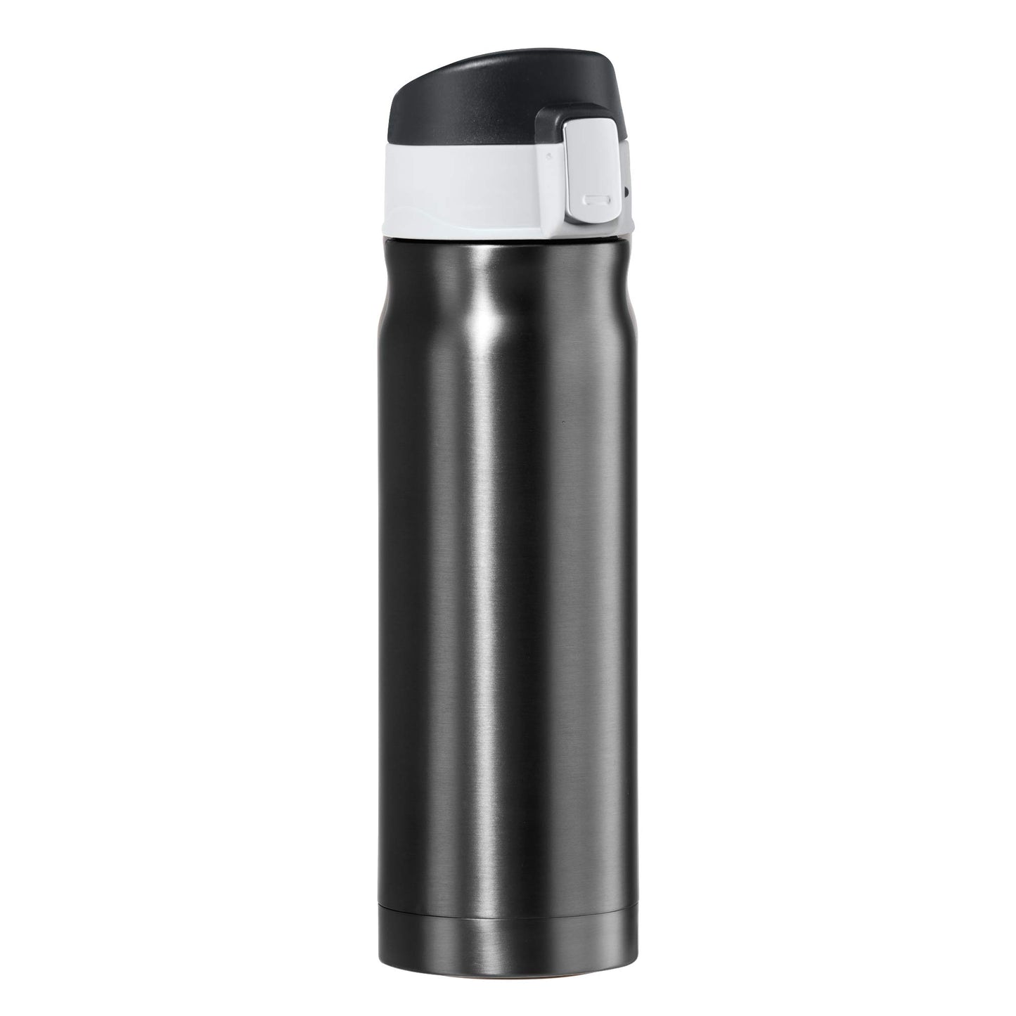 OGGI Caliber Stainless Steel Travel Water Bottle- Insulated Coffee Mug, Metal Water Bottle, Sports Bottle, Water Flask, Travel Bottles, 17oz, Black