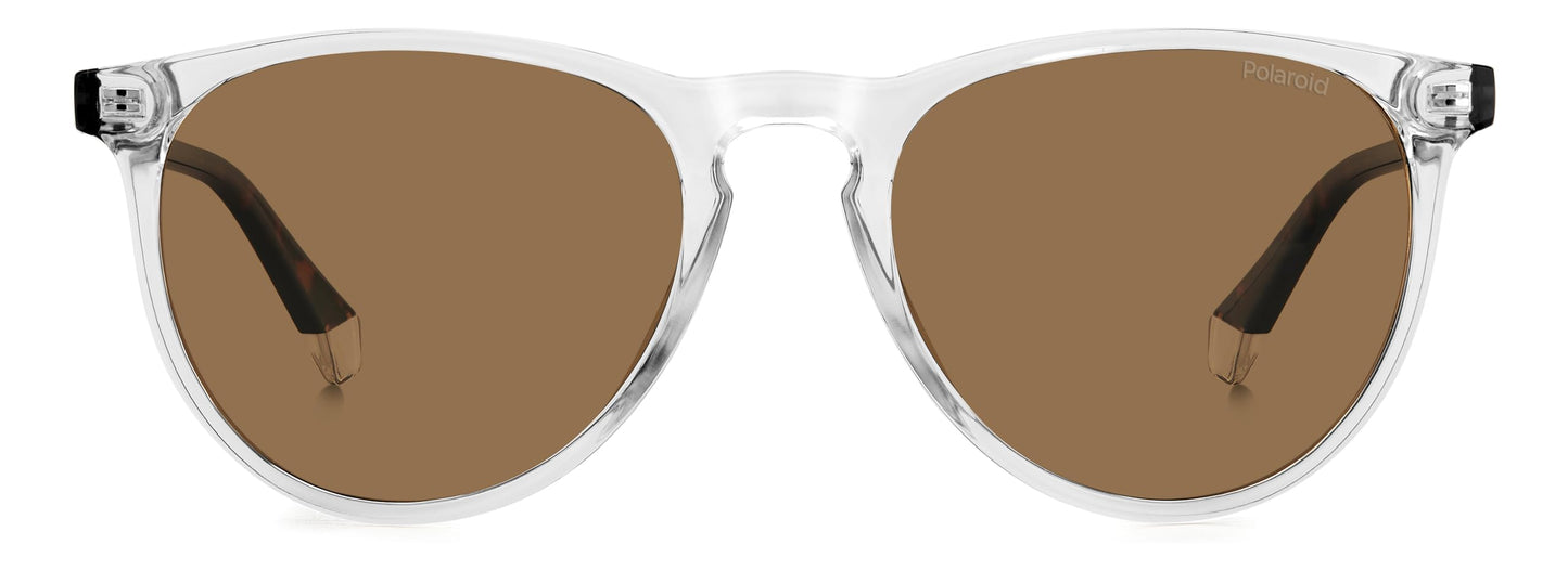 Polaroid PLD 4152/S Pantos Shape Full Rim Sunglasses for Women, 54 mm Size, Crystal/Gold