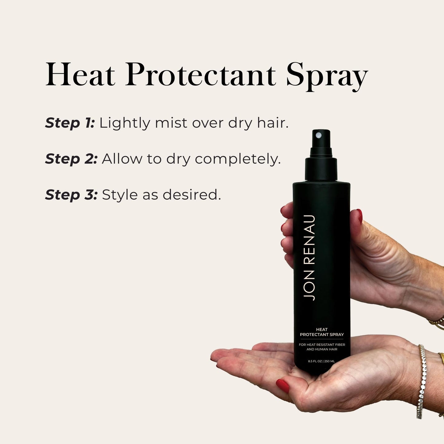 Jon Renau Heat Protectant Spray, Heat Activated Wig Spray for Human and Heat-Friendly Synthetic Hair, Non Stick Thermal Styling Support for Heat