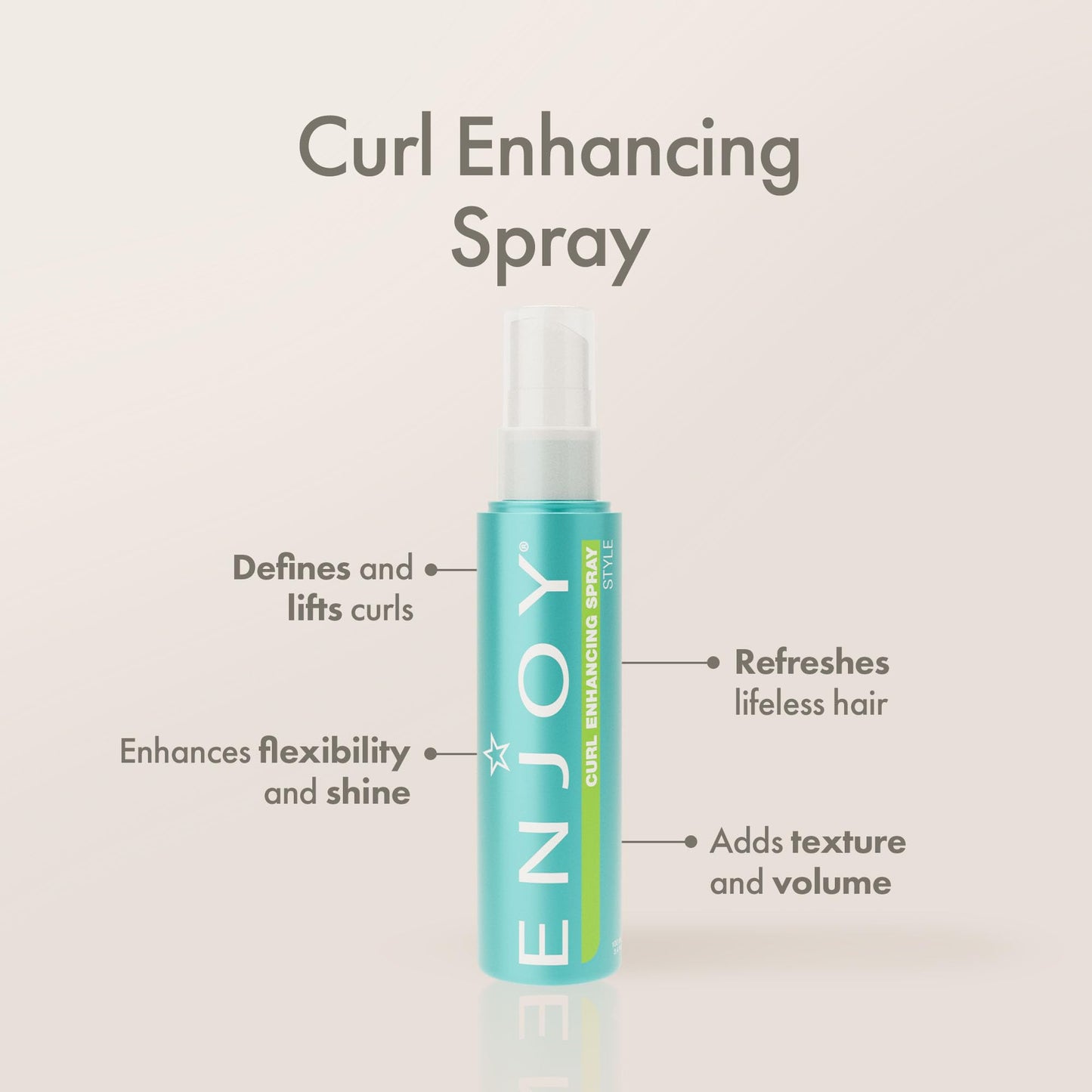 Enjoy Curl Enhancing Spray, 3.4 Ounce - Curl Spray for Curly Hair, Boosts Volume & Adds Shine, Defines Waves & Curls, PH Balanced & Sulfate-Free