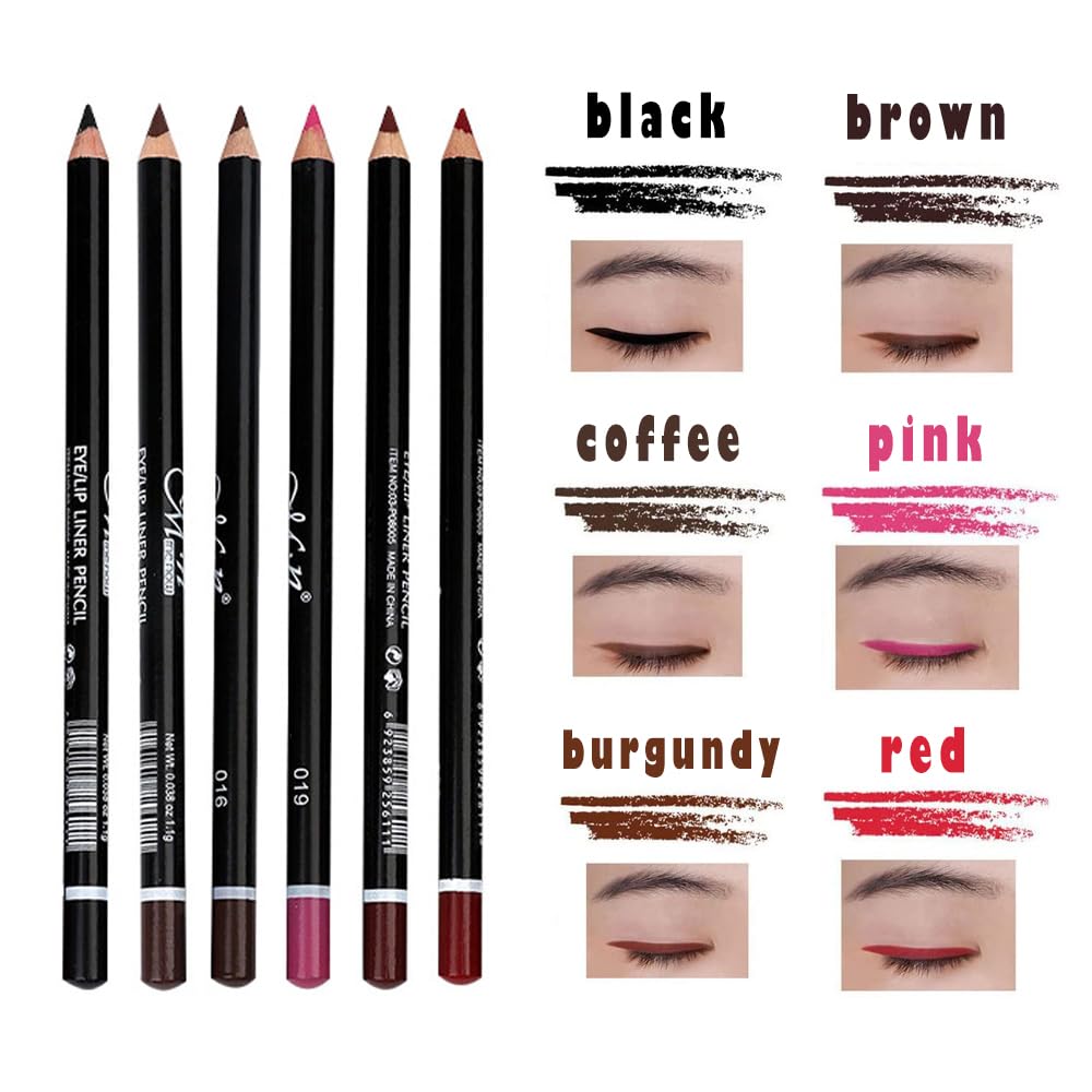 Linble Eye Liner Pencil Set - 12 Assorted Colors Natural Matte Long Lasting Hypoallergenic Eyeliners Eye Makeup Soft Crayon Pencils (Black Gray Brown Beauty & Personal Care Linble