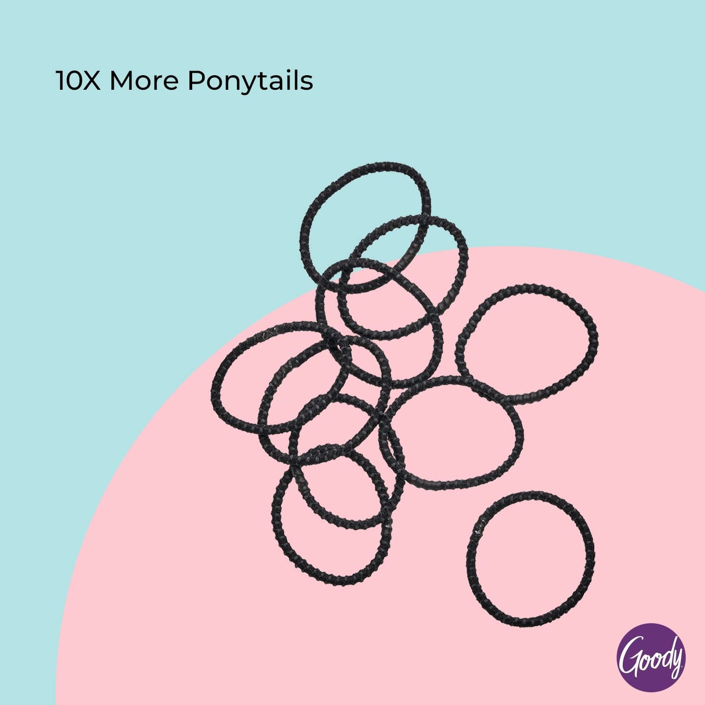 Goody Ouchless No Slip Hair Ties, 10 Ct, Black, 4MM Rubber Bands, SlideProof, Pain-Free Styling Accessories for Women & Men, Made for Long-Lasting Beauty and Personal Care GOODY