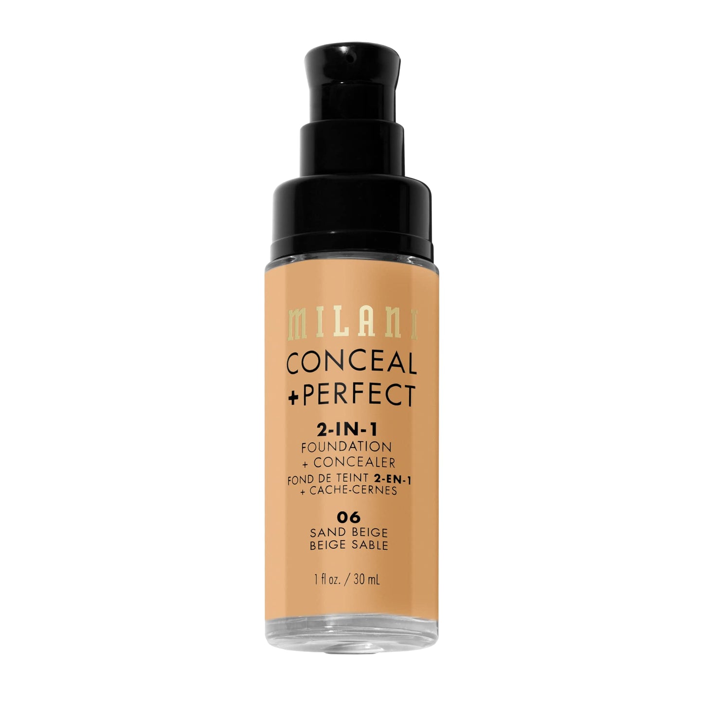 Milani Conceal + Perfect 2-in-1 Foundation + Concealer for a Flawless Complexion, Under Eye Corrector, Cover Redness and Imperfections, Waterproof