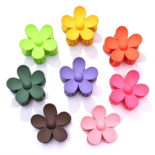 8PCS Acrylic Flower Hair Claw Clips for Women Nonslip Pastel Floral Shaped Hair Catch Barrettes Strong Hold Hair Jaw Clamp Hair Accessory Styling Hair