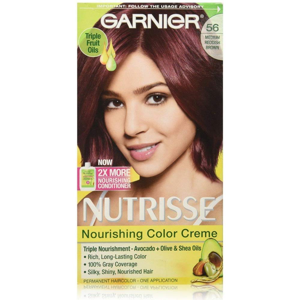 Garnier Nutrisse Nourishing Color Creme, 56 Medium Reddish Brown 1 ea (Pack of 8)