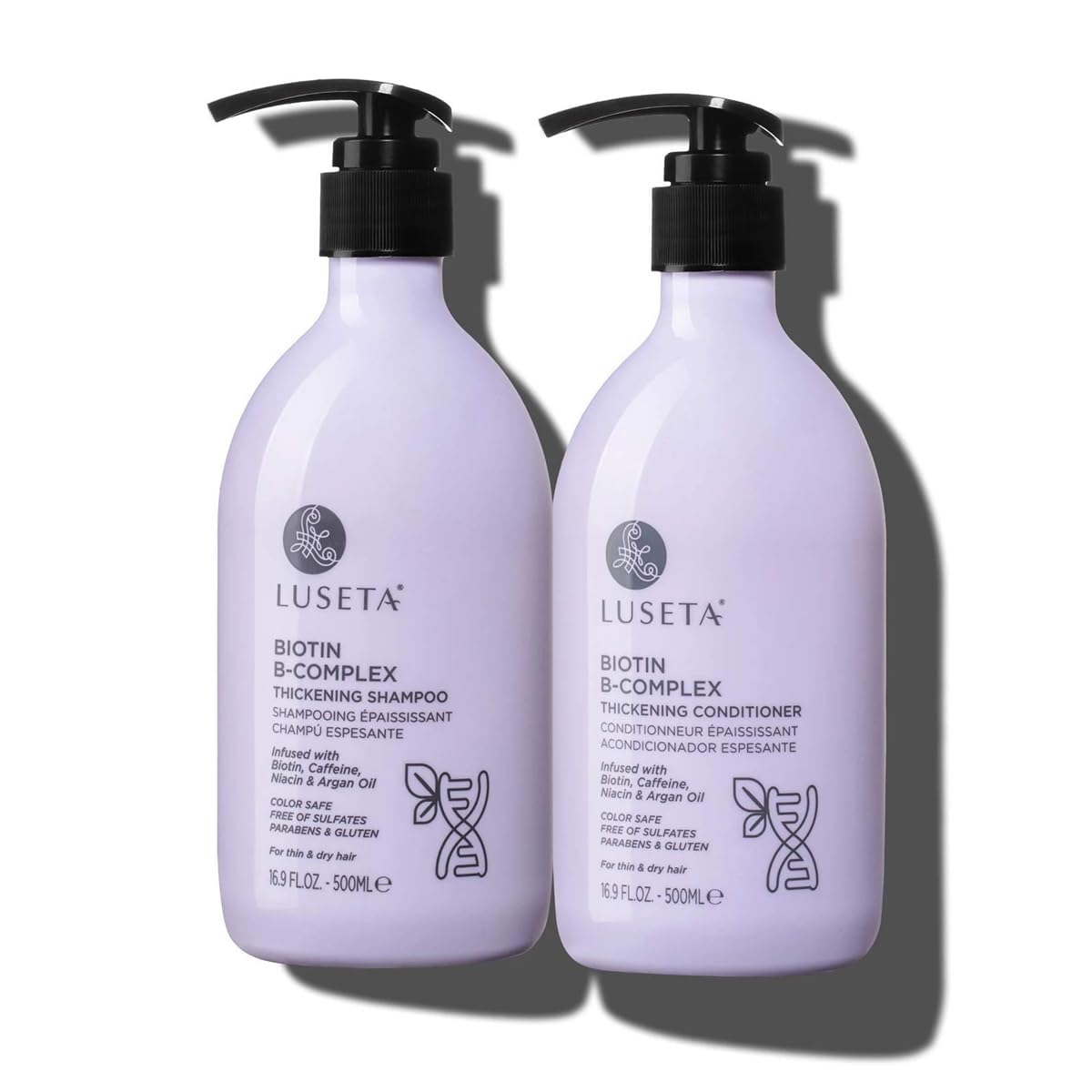 LUSETA Thickening & Hair Strengthening Care- Biotin B-Complex Shampoo and Conditioner Set for Thinning Hair. Routine Volumizing Formula with Niacin