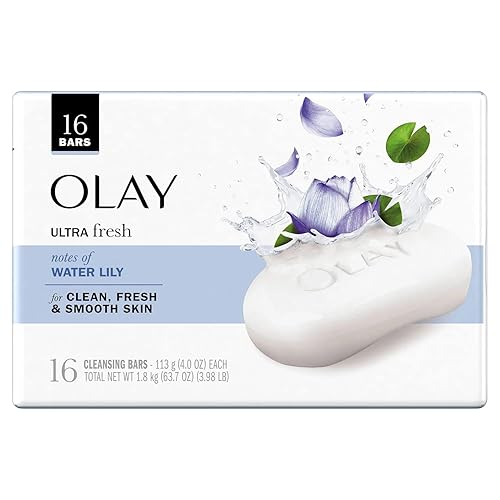 Olay Ultra Fresh Cleansing Bar Soap, Water Lily, 4 Ounce (Pack of 16)