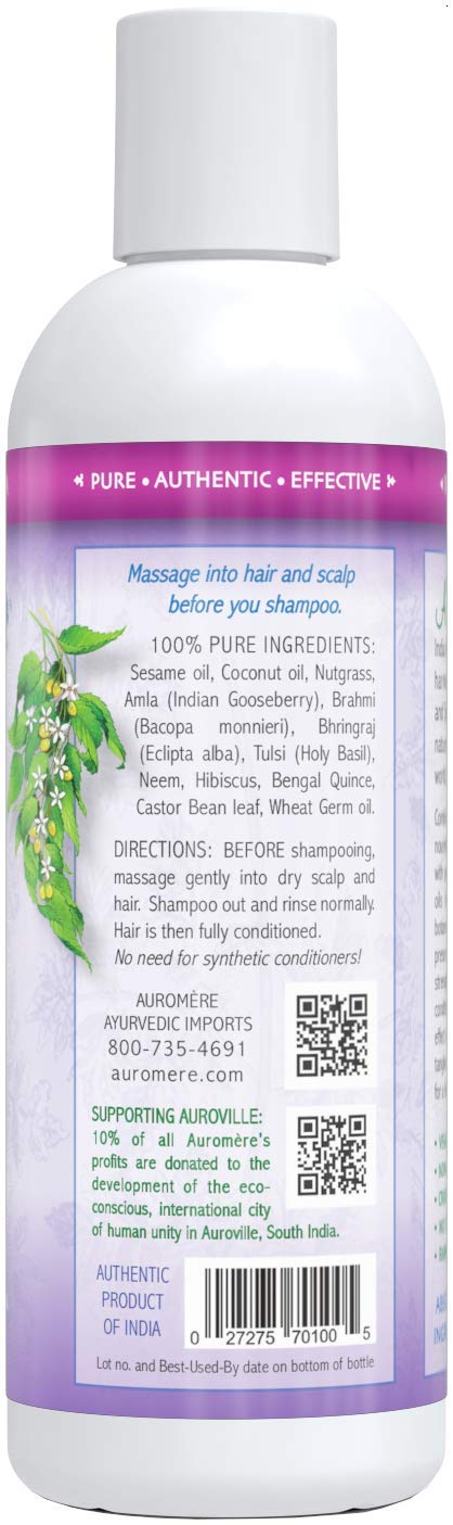 Auromere Ayurvedic Pre-Shampoo Conditioner - Vegan, Cruelty-Free, Non-GMO, Moisturizing, Paraben-Free, Sulfate-Free Conditioning Oil for All Hair