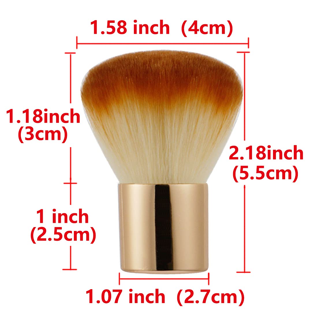 2 Pieces Kabuki Brushes Powder Brush Blush Brush Foundation Brush Bronzer Brush Face Blender Brush Mineral Blending Buffing Concealer Brush