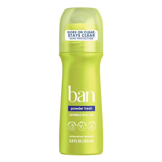 Ban Roll-On Antiperspirant Deodorant, Powder Fresh, 3.5 Fluid Ounce Beauty and Personal Care Ban