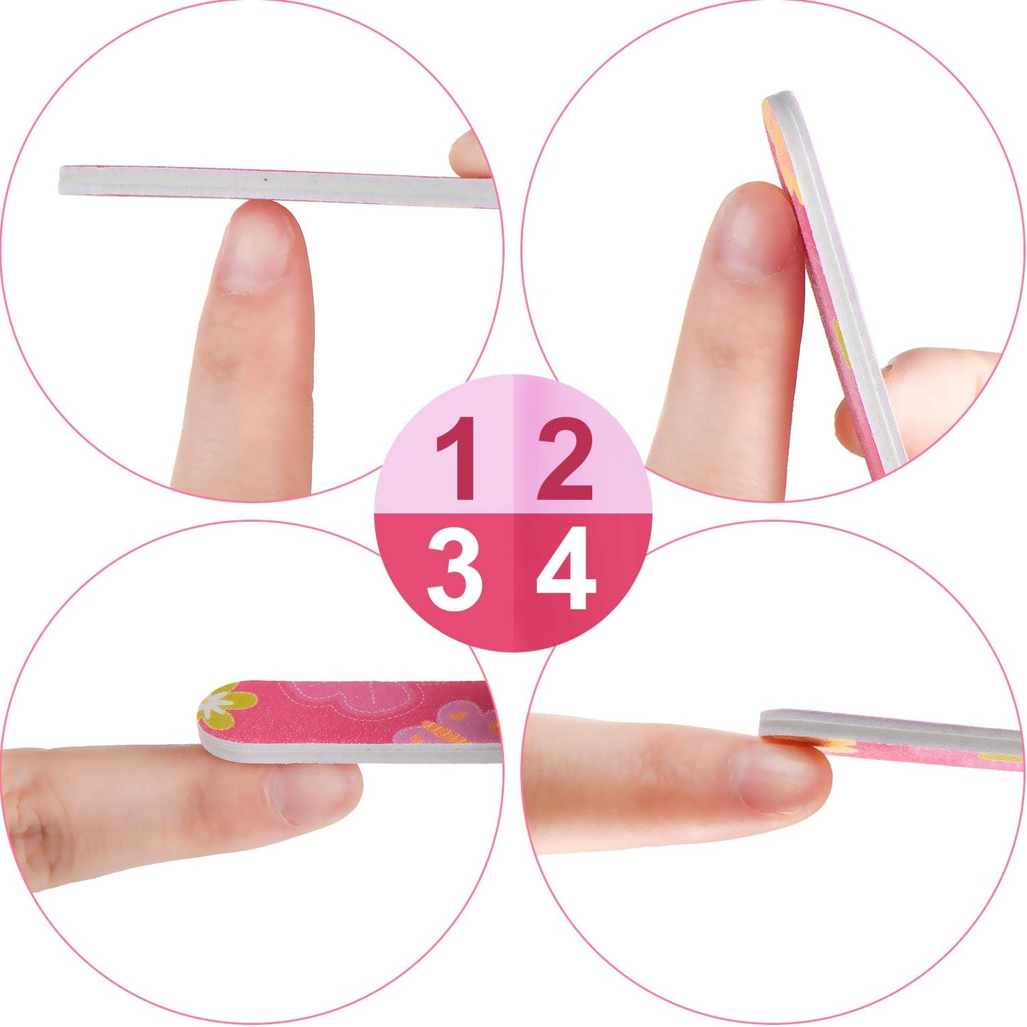 100 Pcs Colorful Nail Files Double Sided Emery Boards Manicure File and Buffers Floral Nail Tools for Women 2.56 x 0.59 Inch, 5 Colors Beauty & Personal Care Honoson