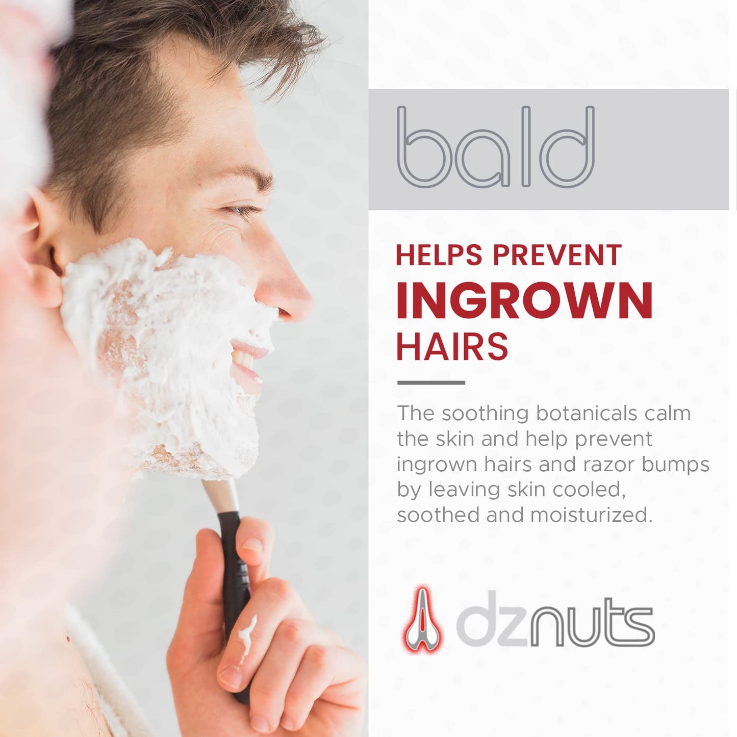 dznuts - Bald Super Smooth Shaving Cream - Prevents Razor Burns, Ingrown Hairs, Cooled and Moisturized Skin - 6.7 fl. oz, 2 Pack Beauty and Personal Care dznuts
