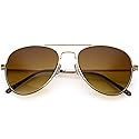 zeroUV - Aviator Sunglasses for Women, Classic Style Glasses for Small Faces 50 mm (Gold)