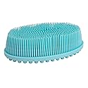 DNC Exfoliating Silicone Body Scrubber Shower Bath Body Brush loofah Easy to Clean, Lathers Well, Eco Friendly, Long Lasting (Blue