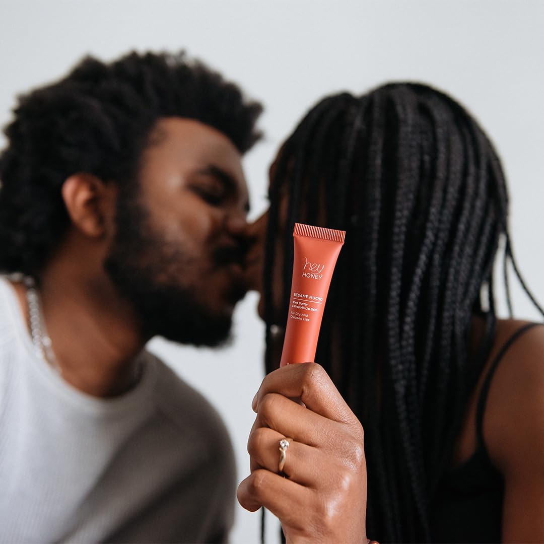 Hey Honey Skincare Bésame Mucho Shea Butter & Propolis Lip Balm | Intensive Hydration for Dry, Chapped Lips, Natural Moisturizing Lip Repair Treatment