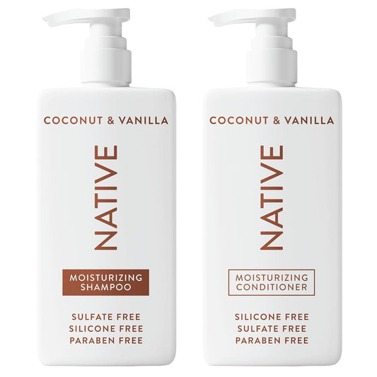 Native Coconut & Vanilla Shampoo and Conditioner Contain Naturally Derived Ingredients | All Hair Types, Color & Treated, Fine to Dry Damaged, Sulfate