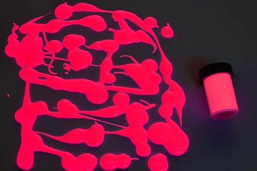 DirectGlow 3/4oz UV Blacklight Reactive Fluorescent Acrylic Paints (Pink)