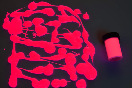 DirectGlow 3/4oz UV Blacklight Reactive Fluorescent Acrylic Paints (Pink)