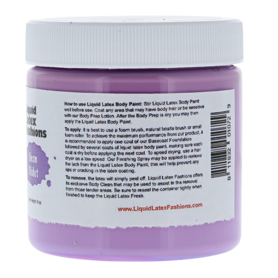 Liquid Latex Fashions- Ammonia Free Neon Violet Makeup Effects Body Costume Creation Paint for Adults and Kids, Ideal for Art and Cosplay, Easy