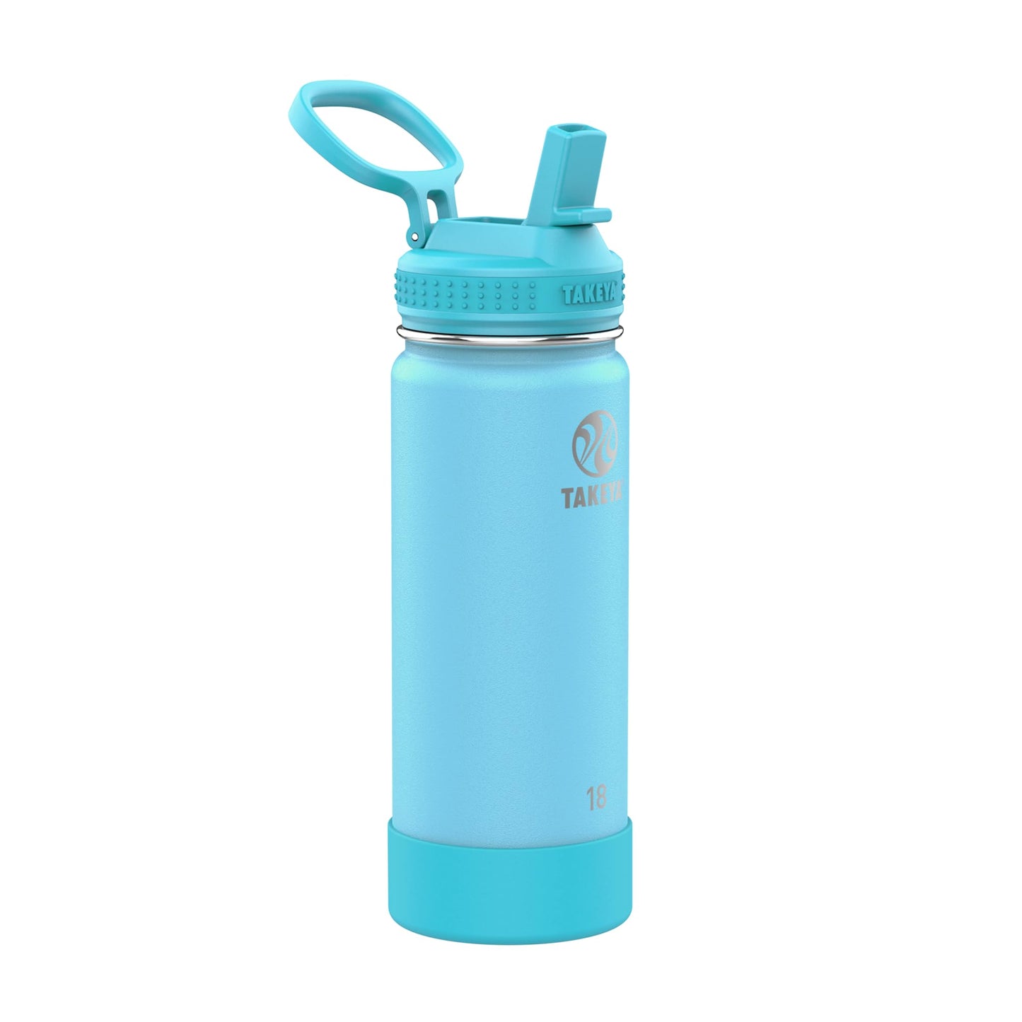 Takeya Actives Kids Glow-in-the-Dark Water Bottle with Straw Lid - Stainless Steel Bottle with BPA-Free Lid - Reusable & Dishwasher-Safe Water Bottle