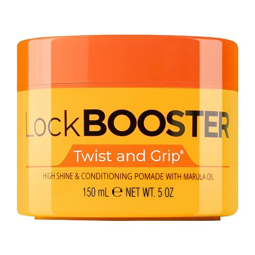 Style Factor Lock BOOSTER Twist & Grip Braid Gel (5 Oz.) with Marula Oil - Strong Hold, Flake-Free, Frizz-Free Hair Braiding Gel for Defined