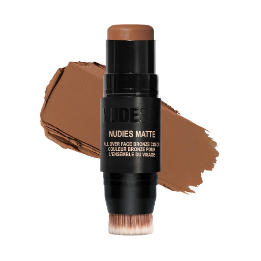 Nudestix Nudies Bronze All Over Matte Bronzing Stick - 3-in-1 Cream Bronzer for Cheeks, Eyes & Lips with Built-In Brush | Natural Contour & Sun-Kissed Beauty & Personal Care Nudestix