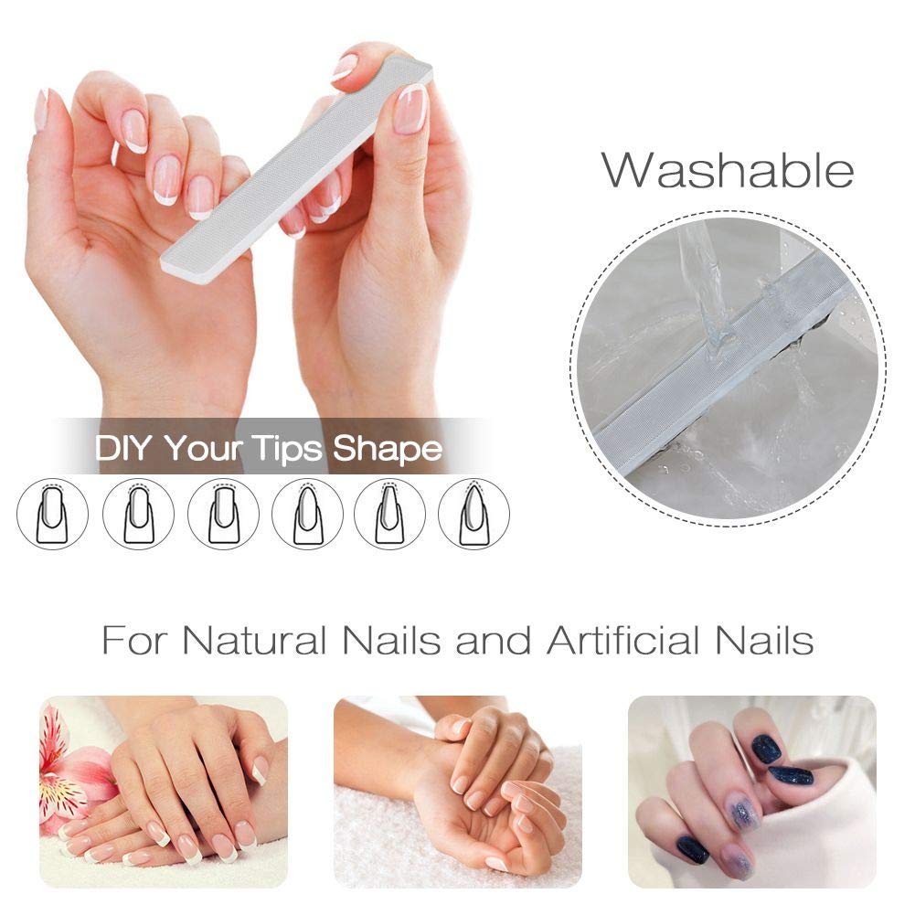 Best Washable Nano Glass Nail File with Case and Chamois Buffer for Nail Wax Cream beUakso Premium Upgrade Nail Buffer and Shine Kit For Natural