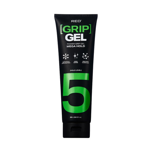 Red by Kiss Power Grip Gel - Long-Lasting Hold, Frizz-Free, High Shine, Protein Complex, Edge Control & Curl Definition (Mega Hold, 8.5 oz)