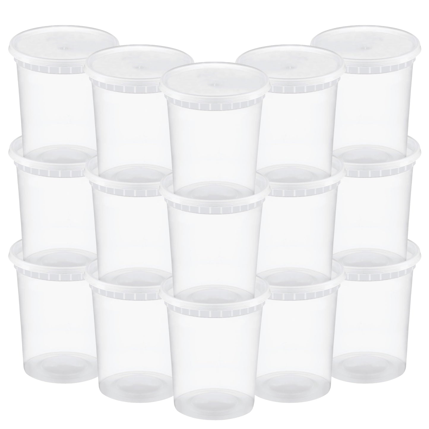 TashiBox 48 Sets 32 oz Plastic Deli Containers with Lids - Clear Airtight Food Storage & Meal Prep Containers, BPA Free, Stackable, Leakproof…