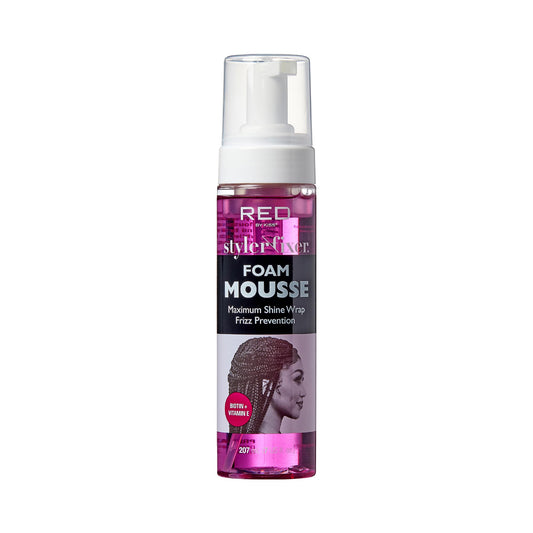 Red by Kiss Foaming Mousse, Maximum Shine Wrap Mousse, Reduce & Prevent Frizz, Define Curls, Set & Hold Styles, Nourishes Dry & Brittle Hair (Biotin +