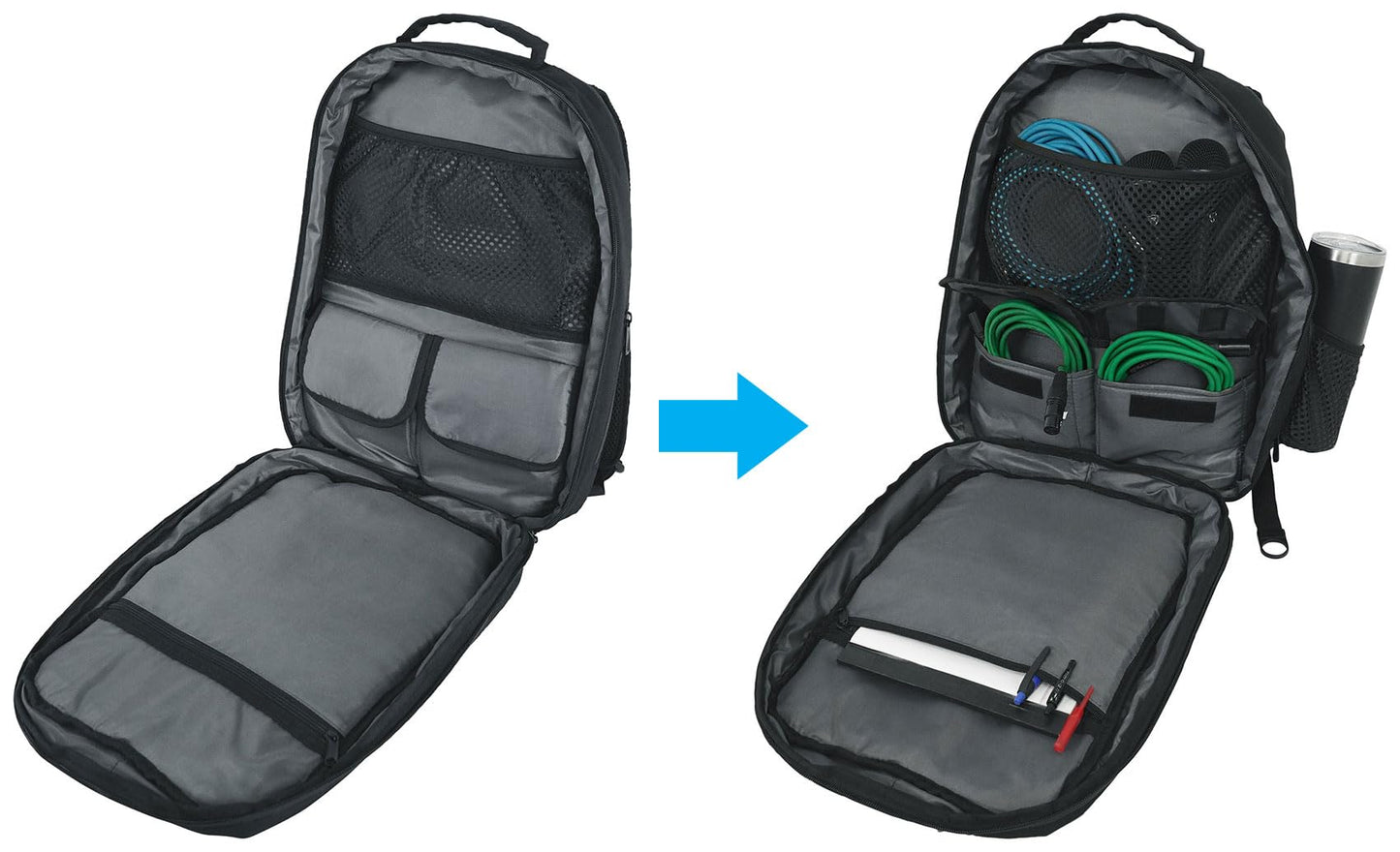 Rockville DJBP24 Rugged DJ Backpack, 11 Compartments, Fits Two 17" Laptops, YKK Zippers, Waterproof Track, Rubber Feet, for DJs, Musicians, and Producers