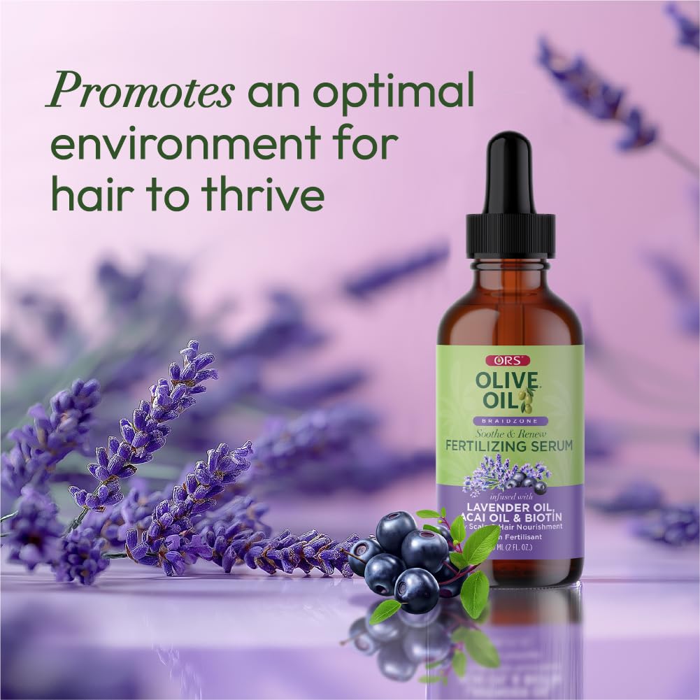ORS Olive Oil Braidzone Fertilizing Serum with Lavender, Acai & Biotin for Hair & Scalp 2 oz (1)