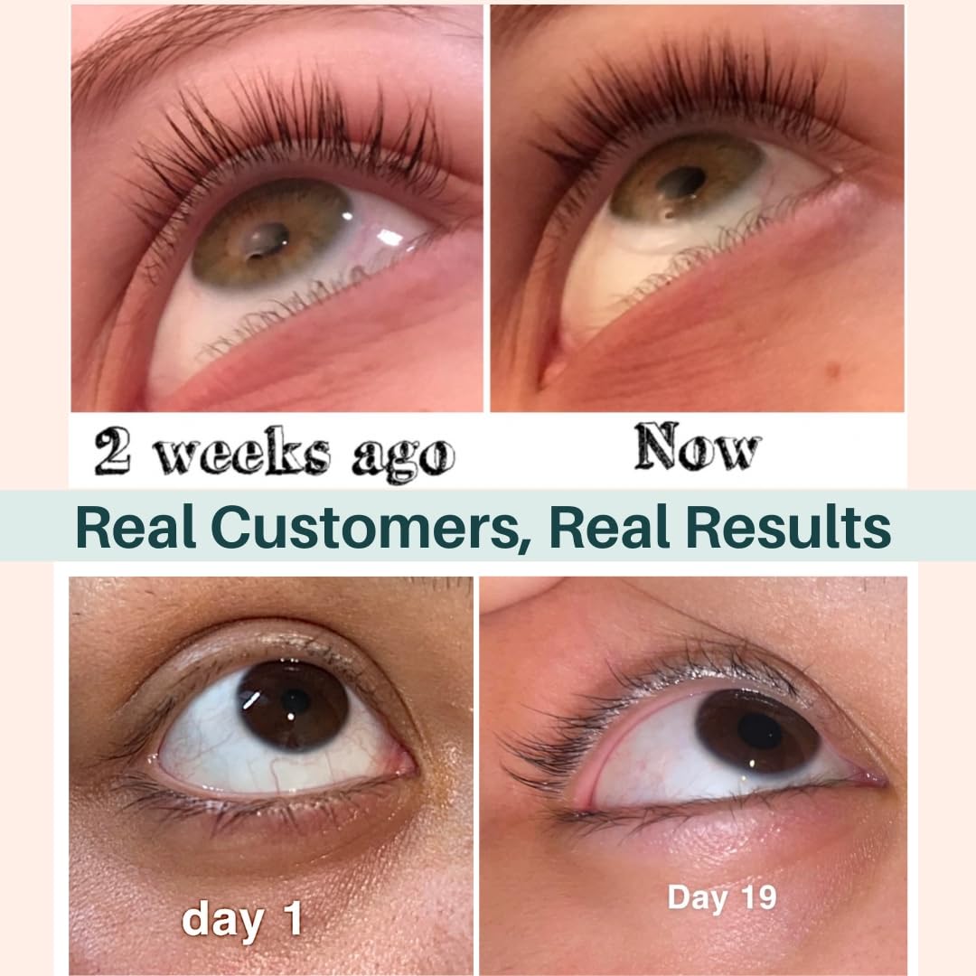 Lash Serum Mascara Tube DOUBLE PACK - Natural Eyelash Serum for Growth, Conditioning &Treatment - Eyelash Growth Serum with Organic Castor Oil - Brow
