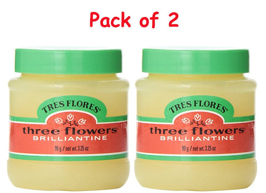 Three Flowers Brilliantine Solid 3.25 Ounce (96ml) (2 Pack)