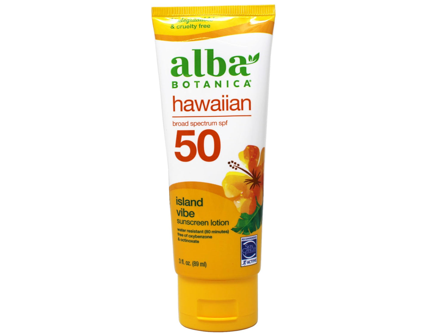 Alba Botanica Hawaiian, Island Vibe Sunscreen SPF 50, Water-Resistant (80 Minutes), 3 fl oz (Pack of 3)