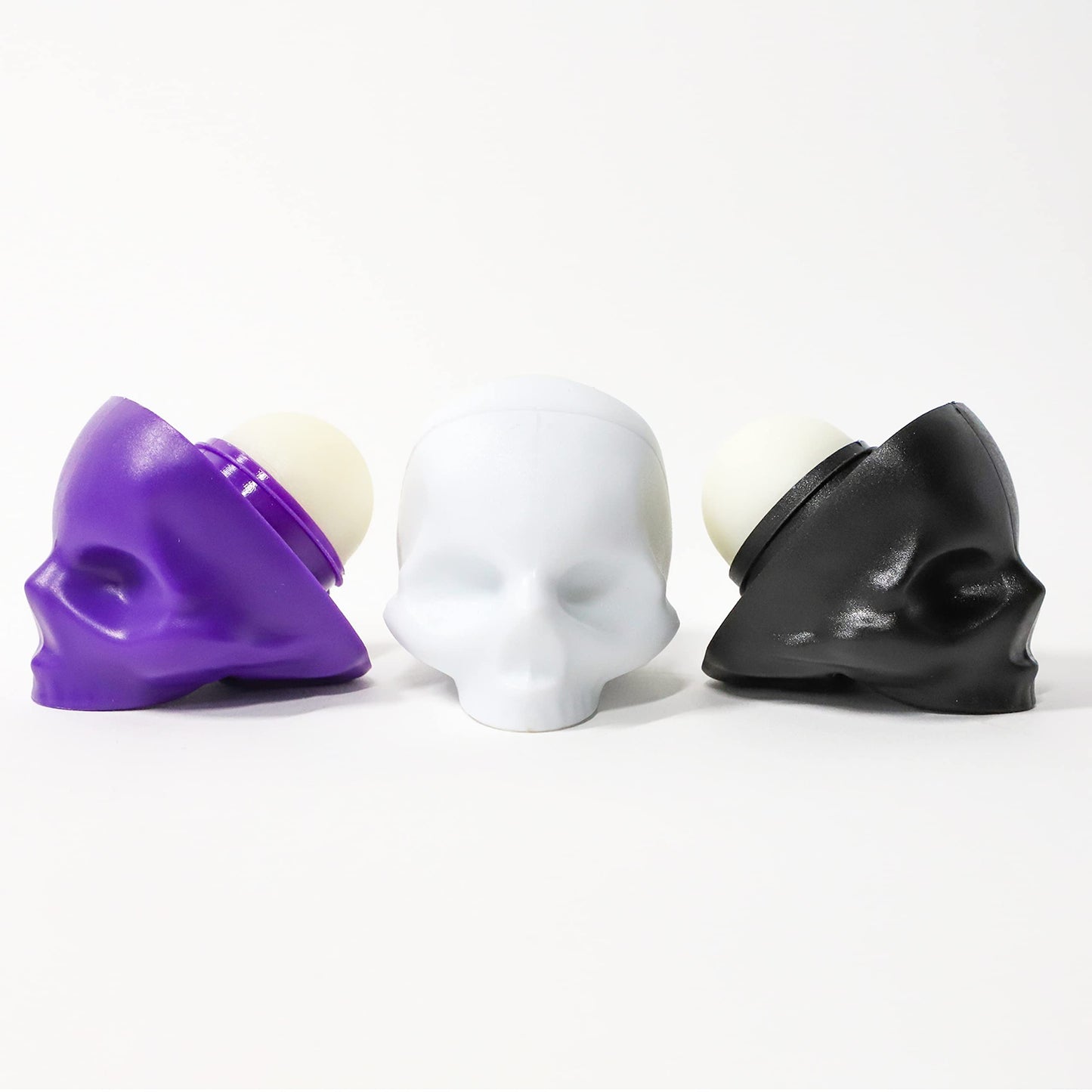Rebels Refinery 3-Piece Neapolitan Skull Lip Balm Bundle - Passion Fruit, Black Mint & White Vanilla