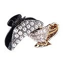 2PCS Womens Rhinestones Hair Claw Jaw Clips Pins Imitation Pearl Hair Catch Barrette Hair Updo Grip Hair Accessories