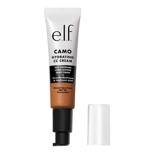 e.l.f. Hydrating Camo CC Cream, SPF 30, Color Correcting Full Coverage Foundation For A Dewy Finish, Vegan & Cruelty-Free, Tan 415 C