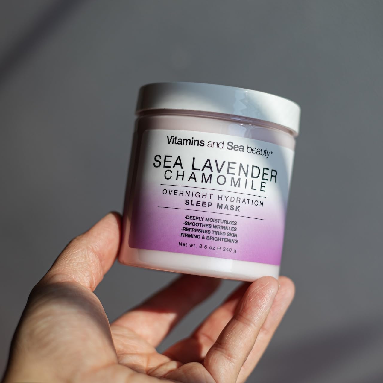Vitamins and Sea Beauty Sea Lavender Chamomile Sleep Mask - Overnight Hydration Face Mask with Botanicals, Deep Moisturizing & Firming, 8.5 oz