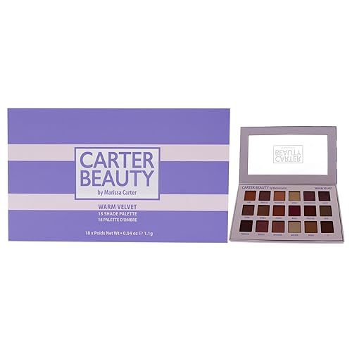 Carter Beauty 18 Shade Palette - Warm Velvet Palette For Women - The Ultimate Glam Eyeshadow Collection For Versatile Eye Looks - Bendable Matte…
